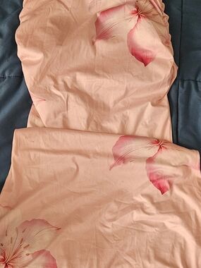 Peach Floral Strapless Dress or Skirt - Pink Petal Print